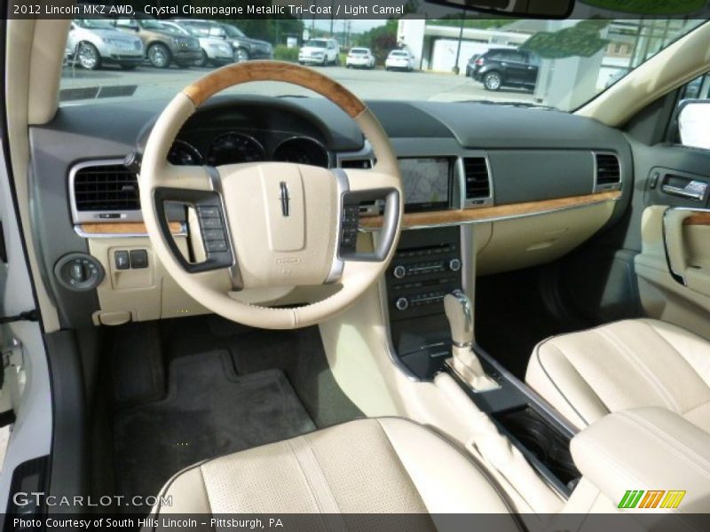 Crystal Champagne Metallic Tri-Coat / Light Camel 2012 Lincoln MKZ AWD