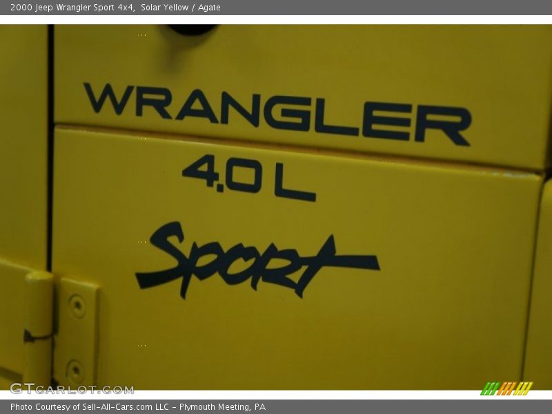 Solar Yellow / Agate 2000 Jeep Wrangler Sport 4x4