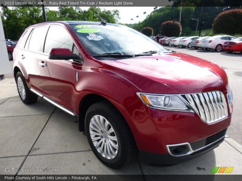 Ruby Red Tinted Tri-Coat / Medium Light Stone 2013 Lincoln MKX AWD