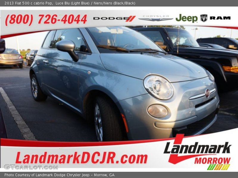 Luce Blu (Light Blue) / Nero/Nero (Black/Black) 2013 Fiat 500 c cabrio Pop