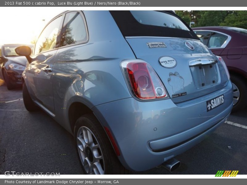 Luce Blu (Light Blue) / Nero/Nero (Black/Black) 2013 Fiat 500 c cabrio Pop