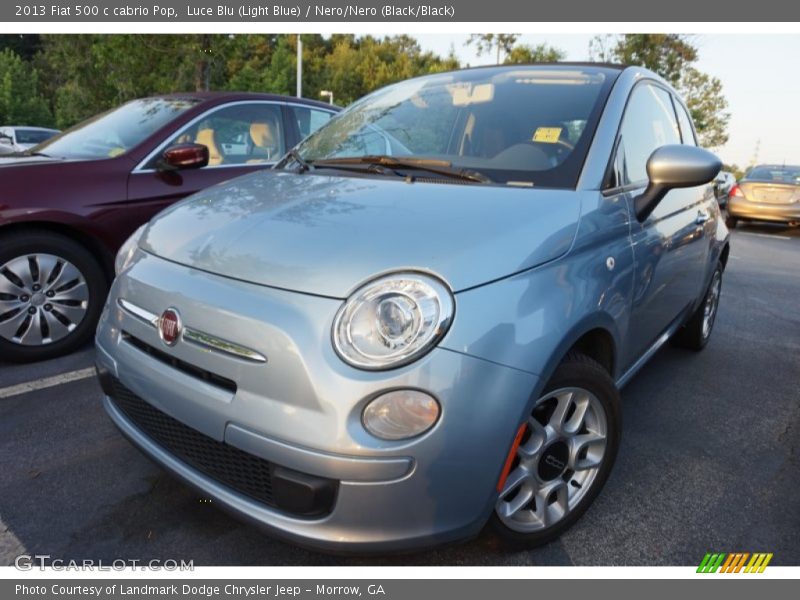 Luce Blu (Light Blue) / Nero/Nero (Black/Black) 2013 Fiat 500 c cabrio Pop