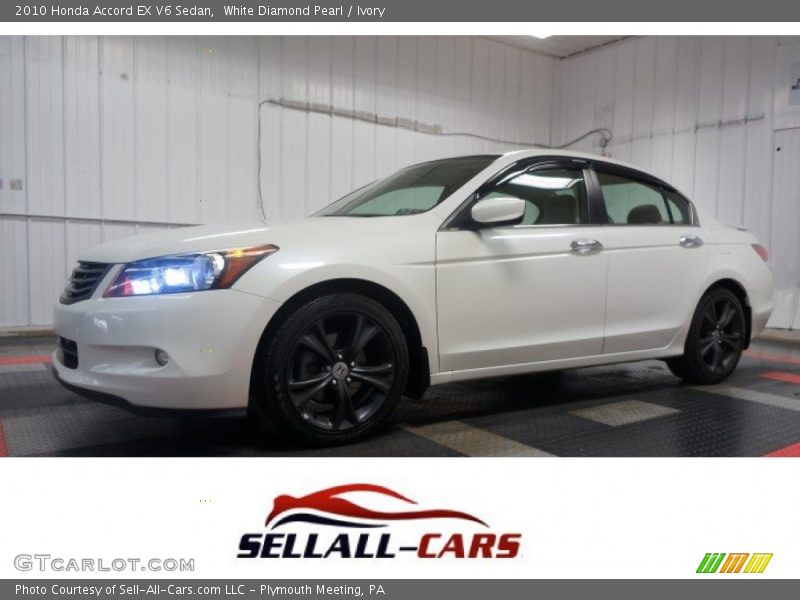 White Diamond Pearl / Ivory 2010 Honda Accord EX V6 Sedan