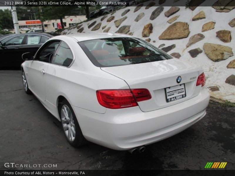 Alpine White / Coral Red/Black 2012 BMW 3 Series 328i xDrive Coupe