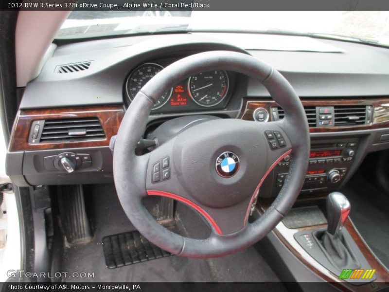 Alpine White / Coral Red/Black 2012 BMW 3 Series 328i xDrive Coupe