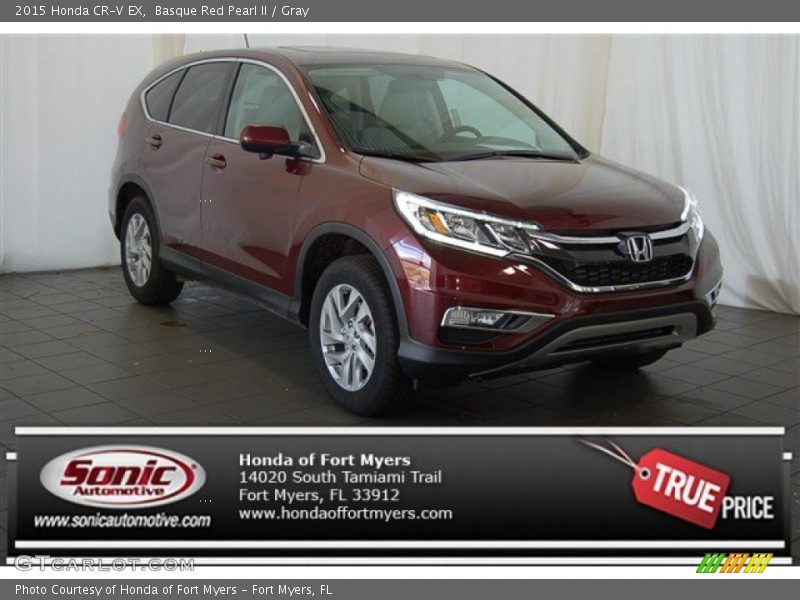 Basque Red Pearl II / Gray 2015 Honda CR-V EX