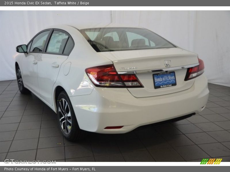 Taffeta White / Beige 2015 Honda Civic EX Sedan