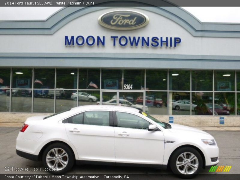 White Platinum / Dune 2014 Ford Taurus SEL AWD