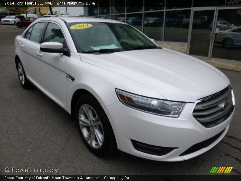 White Platinum / Dune 2014 Ford Taurus SEL AWD