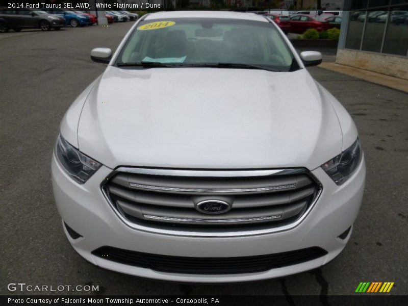 White Platinum / Dune 2014 Ford Taurus SEL AWD