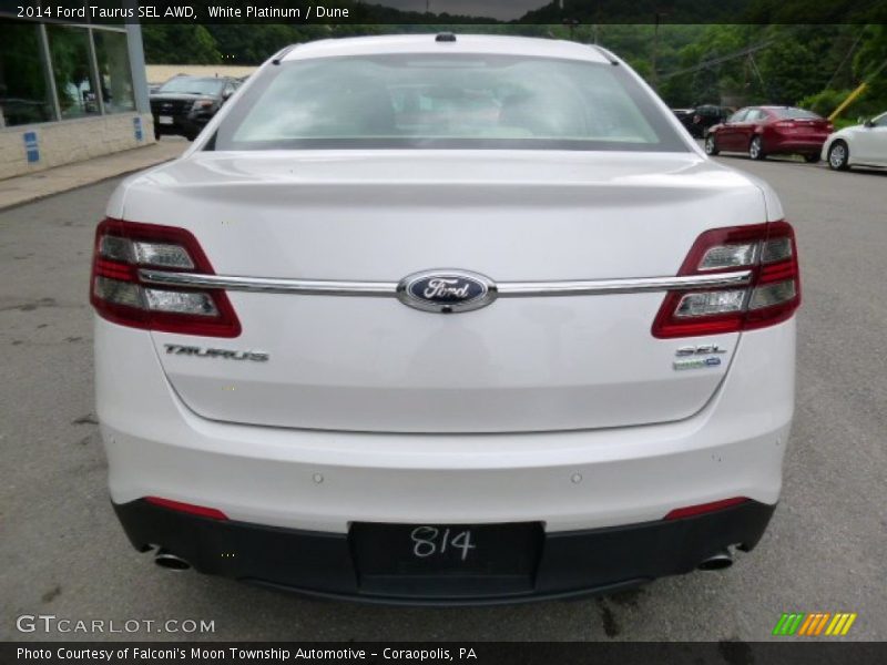 White Platinum / Dune 2014 Ford Taurus SEL AWD
