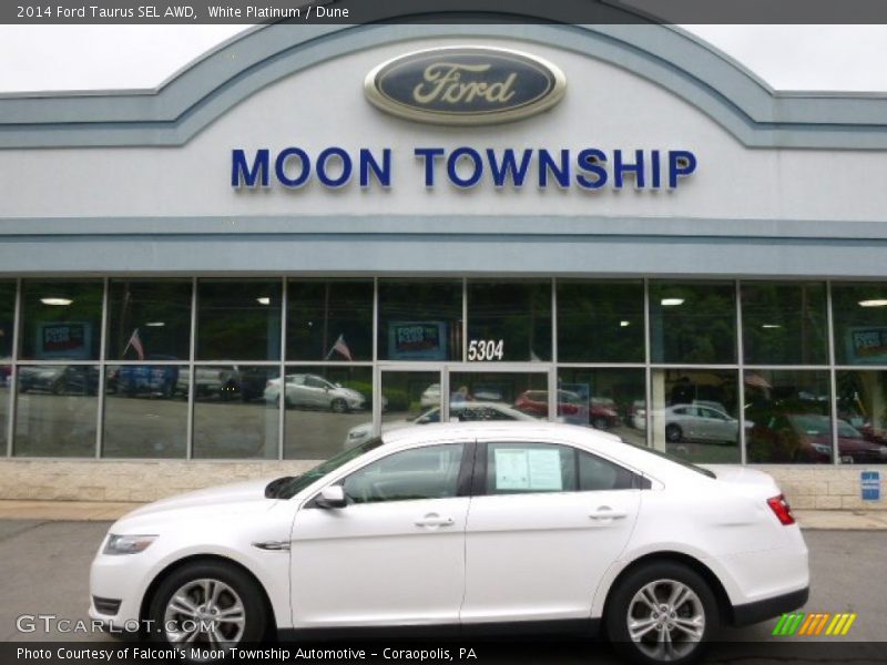 White Platinum / Dune 2014 Ford Taurus SEL AWD
