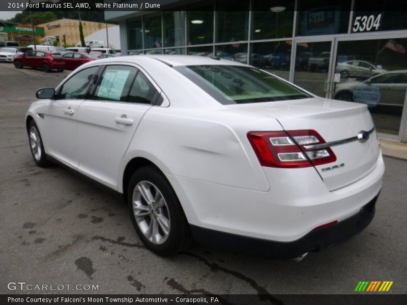 White Platinum / Dune 2014 Ford Taurus SEL AWD