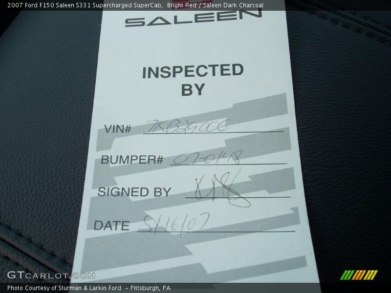 Bright Red / Saleen Dark Charcoal 2007 Ford F150 Saleen S331 Supercharged SuperCab