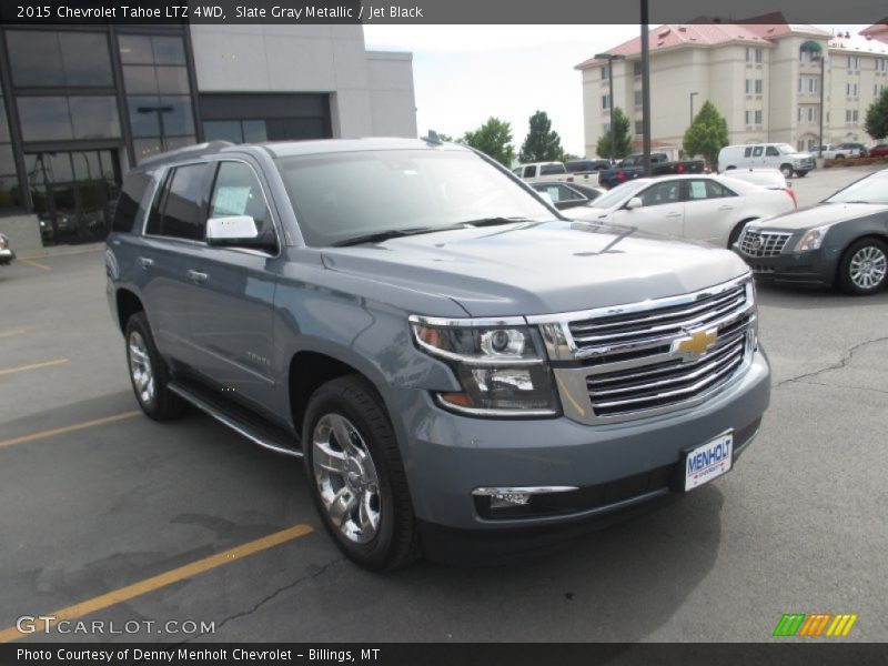 Slate Gray Metallic / Jet Black 2015 Chevrolet Tahoe LTZ 4WD