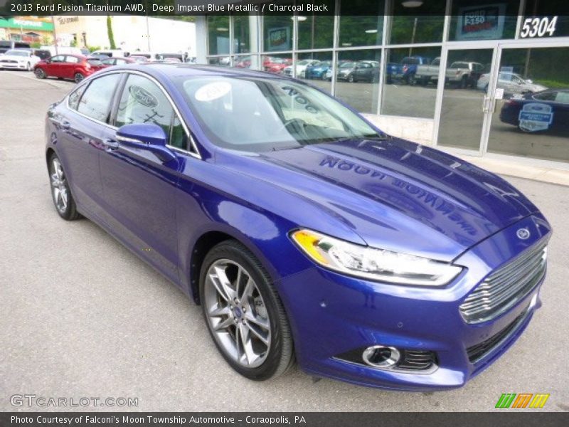 Deep Impact Blue Metallic / Charcoal Black 2013 Ford Fusion Titanium AWD