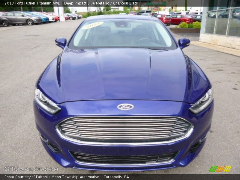 Deep Impact Blue Metallic / Charcoal Black 2013 Ford Fusion Titanium AWD