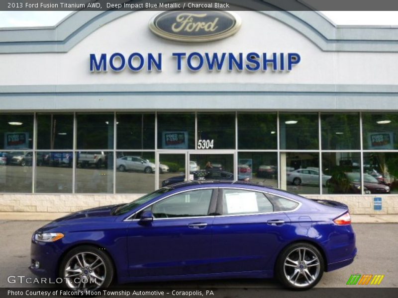 Deep Impact Blue Metallic / Charcoal Black 2013 Ford Fusion Titanium AWD