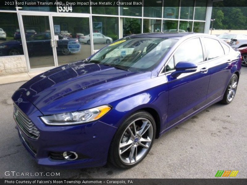Deep Impact Blue Metallic / Charcoal Black 2013 Ford Fusion Titanium AWD