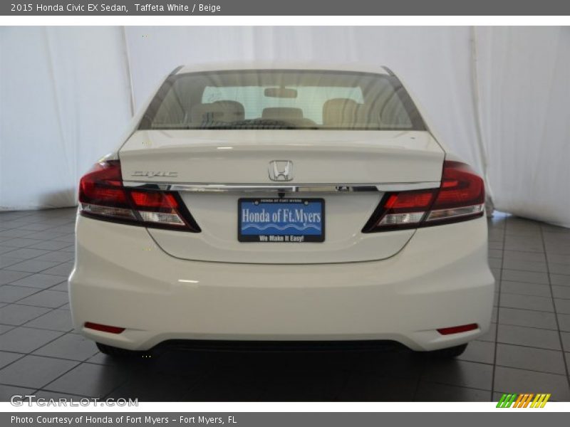 Taffeta White / Beige 2015 Honda Civic EX Sedan