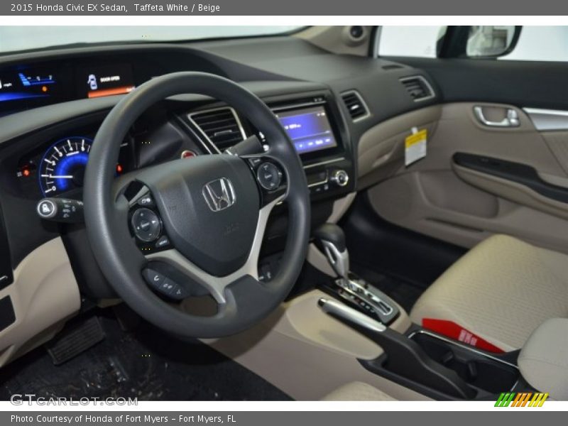 Taffeta White / Beige 2015 Honda Civic EX Sedan