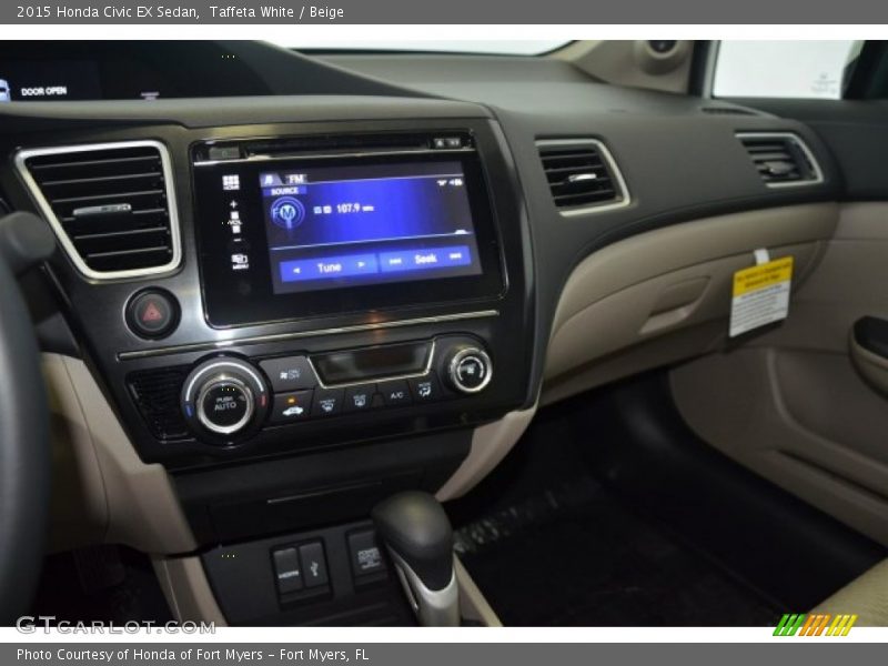Taffeta White / Beige 2015 Honda Civic EX Sedan