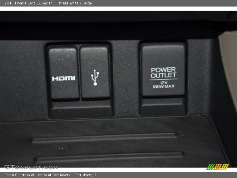 Taffeta White / Beige 2015 Honda Civic EX Sedan