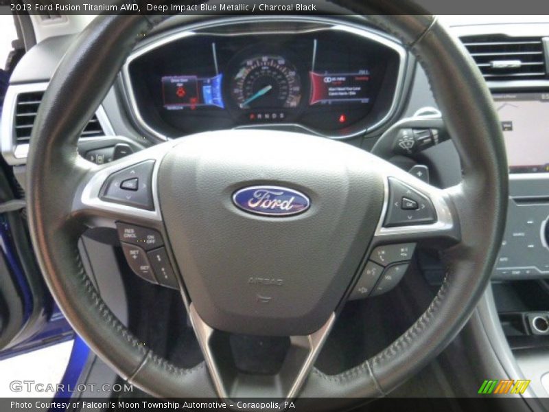 Deep Impact Blue Metallic / Charcoal Black 2013 Ford Fusion Titanium AWD