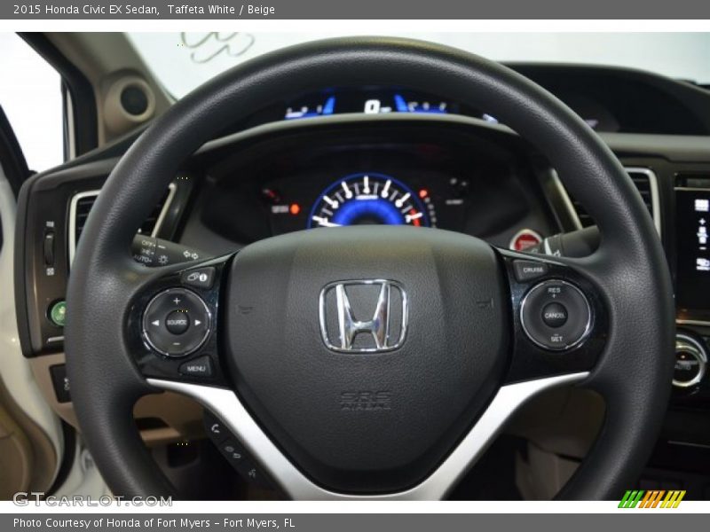 Taffeta White / Beige 2015 Honda Civic EX Sedan