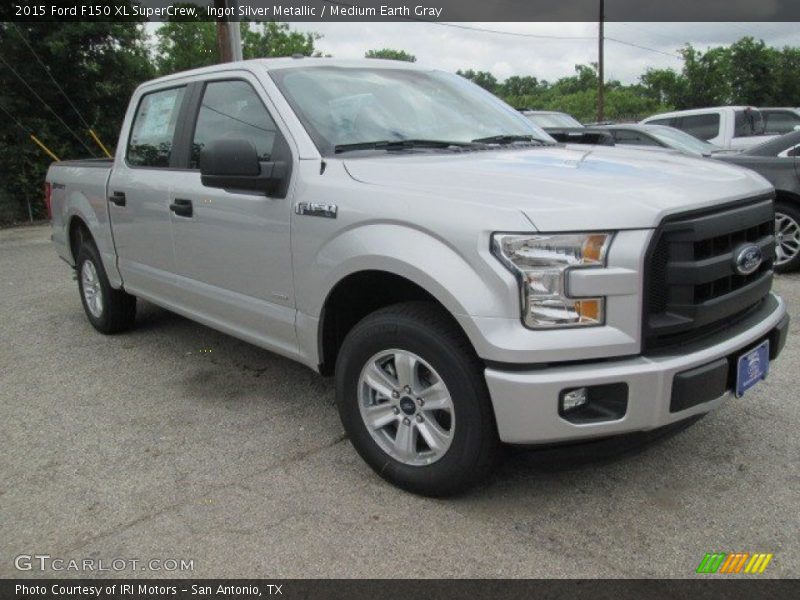 Ingot Silver Metallic / Medium Earth Gray 2015 Ford F150 XL SuperCrew