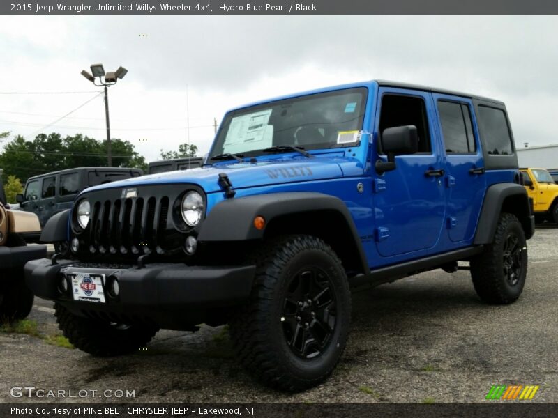 Hydro Blue Pearl / Black 2015 Jeep Wrangler Unlimited Willys Wheeler 4x4