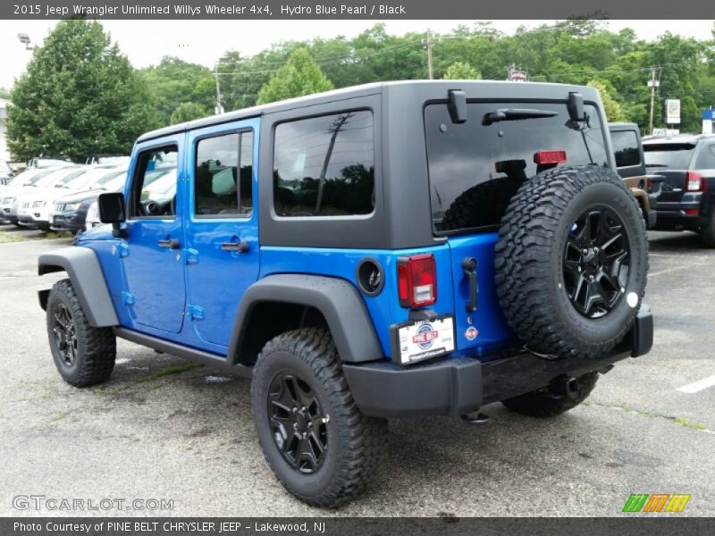 Hydro Blue Pearl / Black 2015 Jeep Wrangler Unlimited Willys Wheeler 4x4