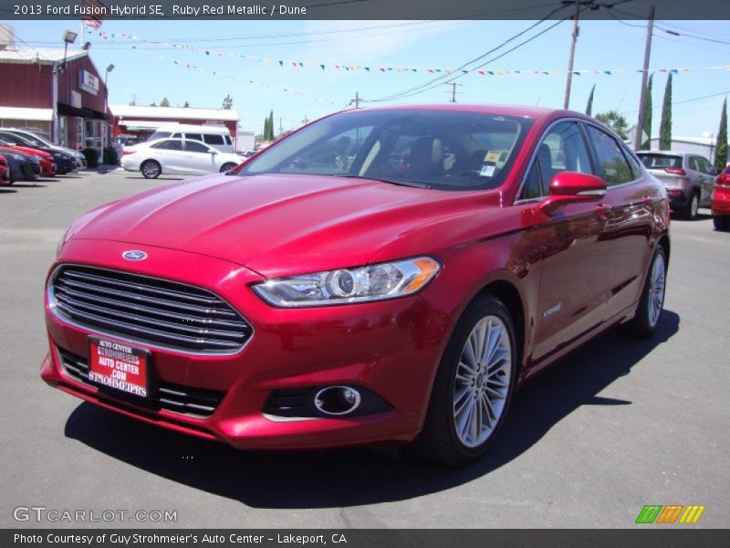 Ruby Red Metallic / Dune 2013 Ford Fusion Hybrid SE