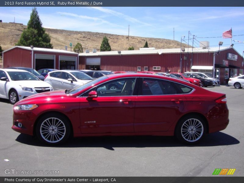 Ruby Red Metallic / Dune 2013 Ford Fusion Hybrid SE
