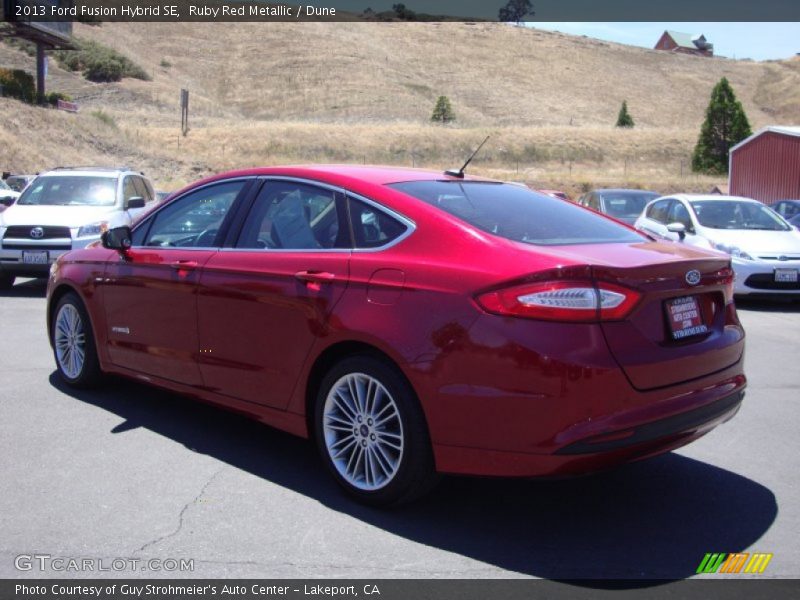 Ruby Red Metallic / Dune 2013 Ford Fusion Hybrid SE