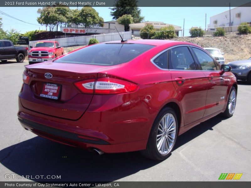 Ruby Red Metallic / Dune 2013 Ford Fusion Hybrid SE