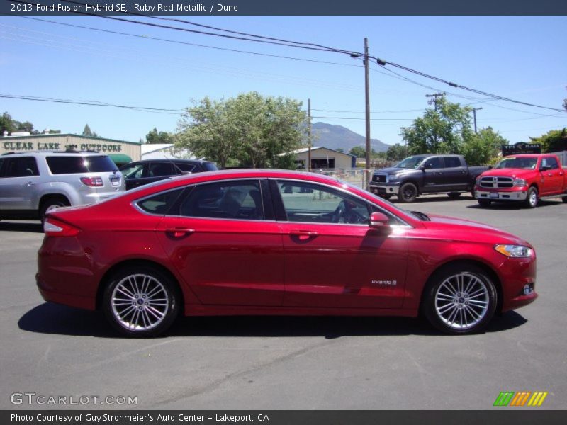 Ruby Red Metallic / Dune 2013 Ford Fusion Hybrid SE