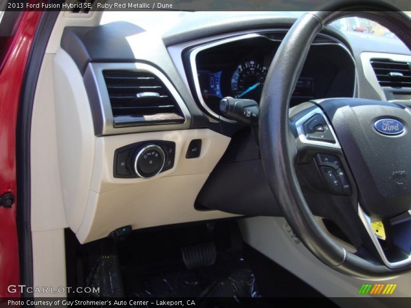 Ruby Red Metallic / Dune 2013 Ford Fusion Hybrid SE