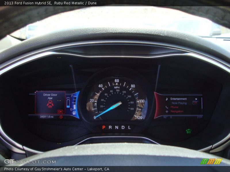 Ruby Red Metallic / Dune 2013 Ford Fusion Hybrid SE