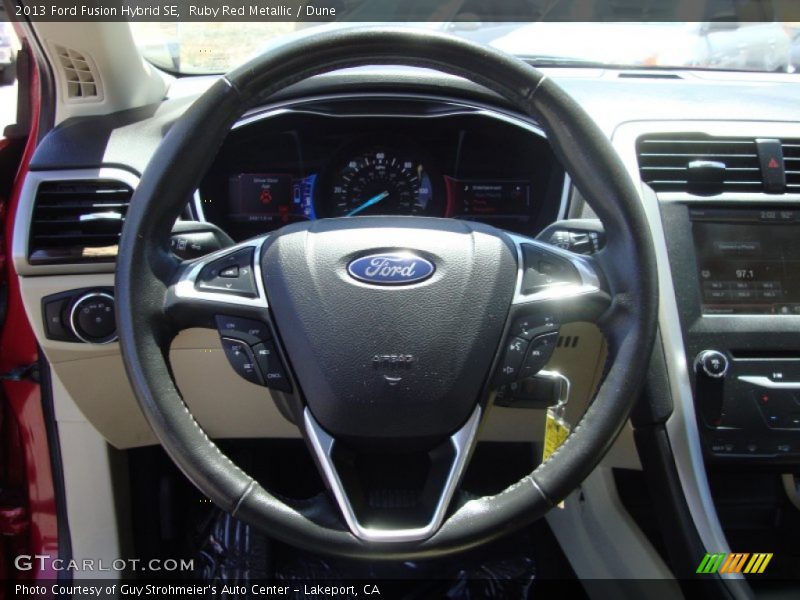 Ruby Red Metallic / Dune 2013 Ford Fusion Hybrid SE