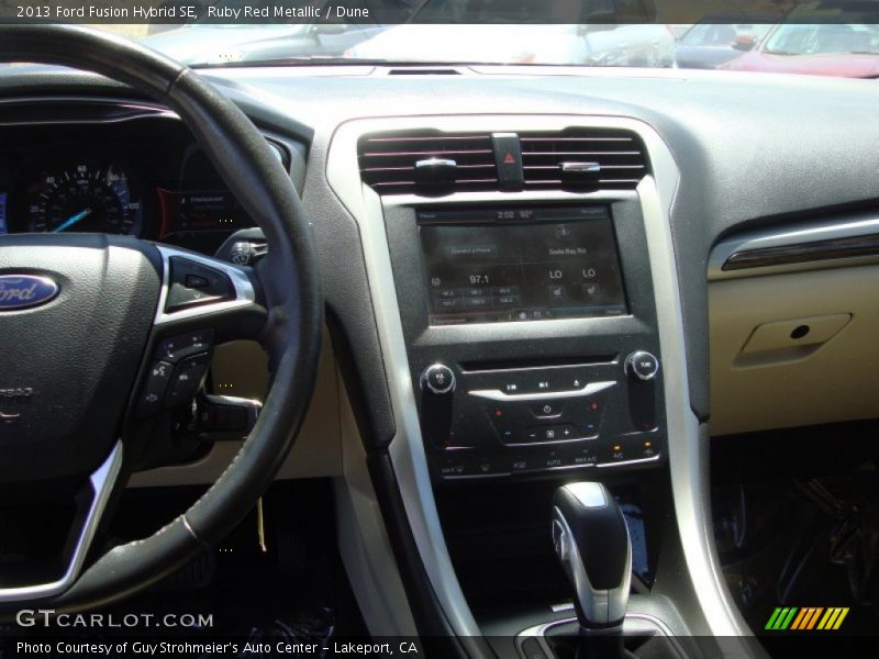 Ruby Red Metallic / Dune 2013 Ford Fusion Hybrid SE