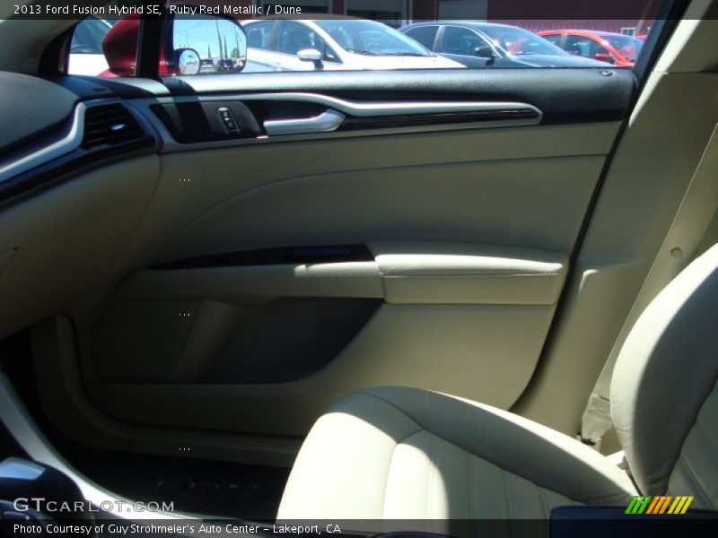 Ruby Red Metallic / Dune 2013 Ford Fusion Hybrid SE