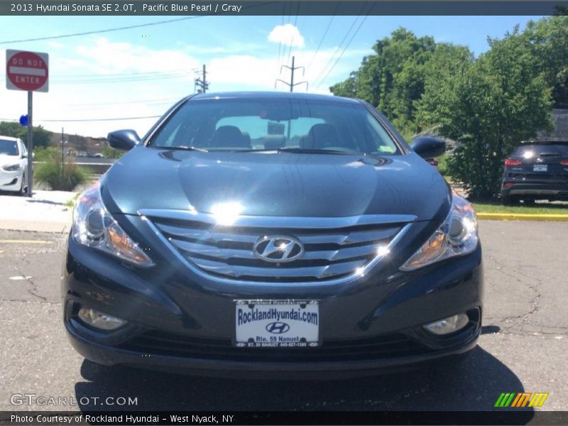 Pacific Blue Pearl / Gray 2013 Hyundai Sonata SE 2.0T
