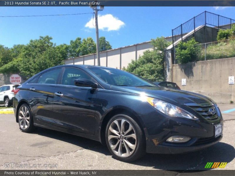 Pacific Blue Pearl / Gray 2013 Hyundai Sonata SE 2.0T