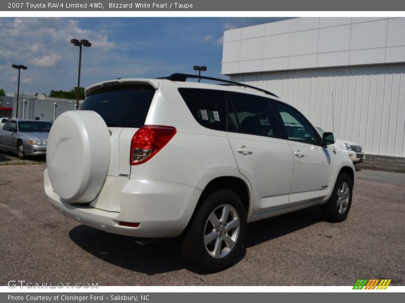 Blizzard White Pearl / Taupe 2007 Toyota RAV4 Limited 4WD