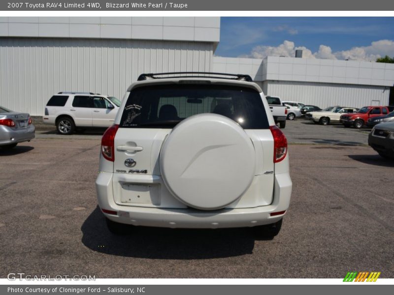 Blizzard White Pearl / Taupe 2007 Toyota RAV4 Limited 4WD
