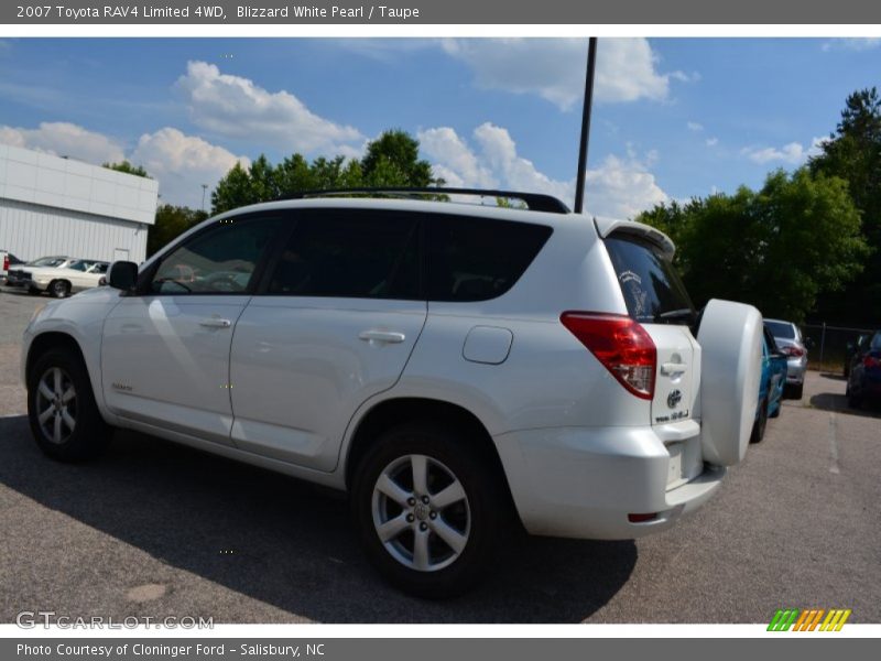 Blizzard White Pearl / Taupe 2007 Toyota RAV4 Limited 4WD