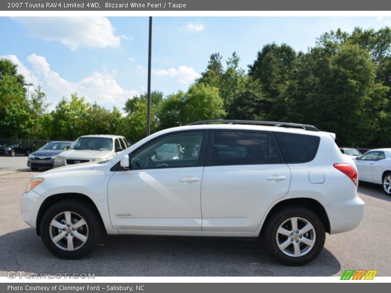 Blizzard White Pearl / Taupe 2007 Toyota RAV4 Limited 4WD