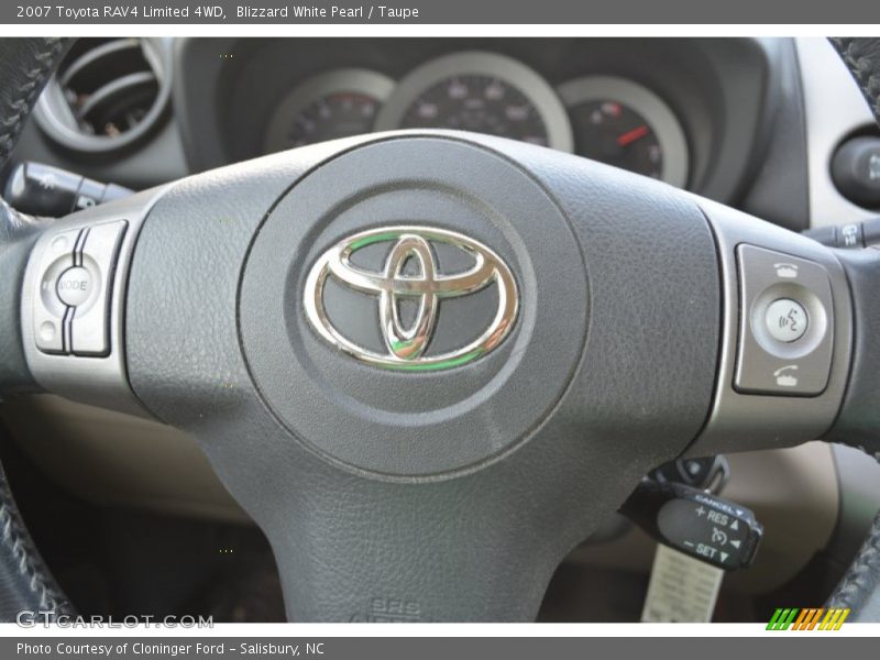 Blizzard White Pearl / Taupe 2007 Toyota RAV4 Limited 4WD