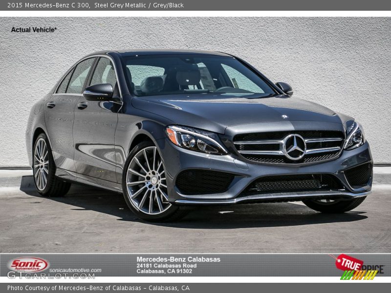 Steel Grey Metallic / Grey/Black 2015 Mercedes-Benz C 300